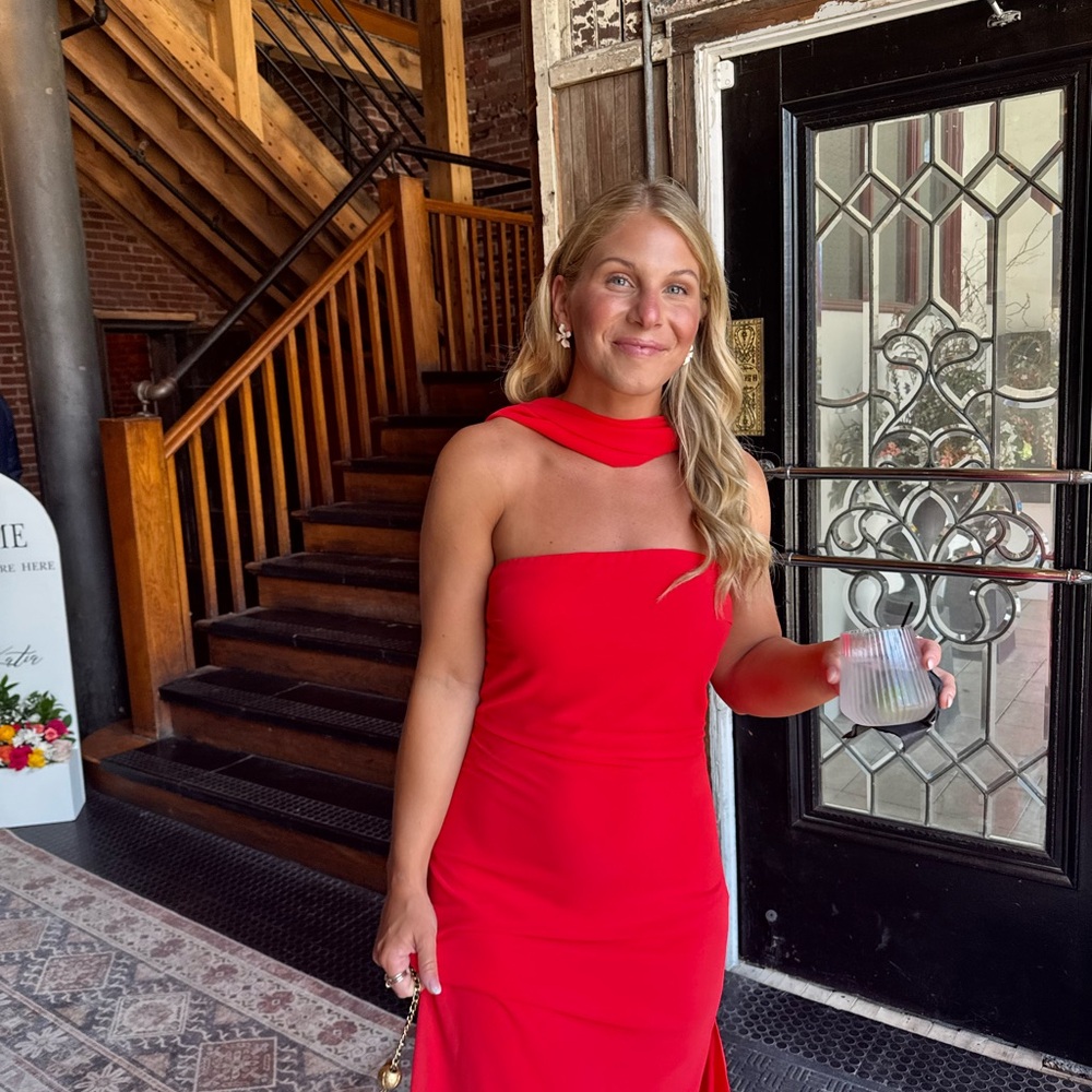 Lulu's Vibrant Red Strapless Dress